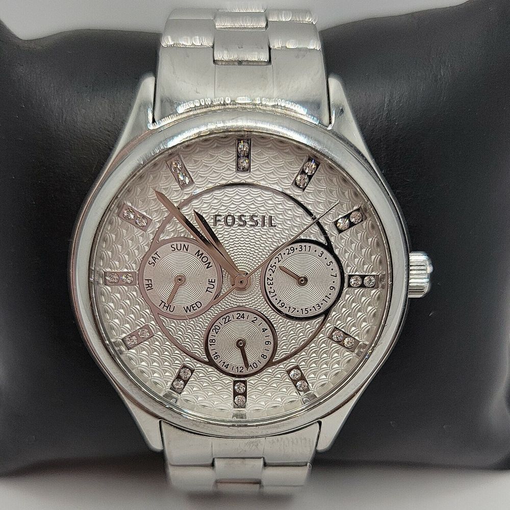 FOSSIL BQ3077 Women Stainless Steel Analog Silver Dial Quartz Wrist Watch AM787